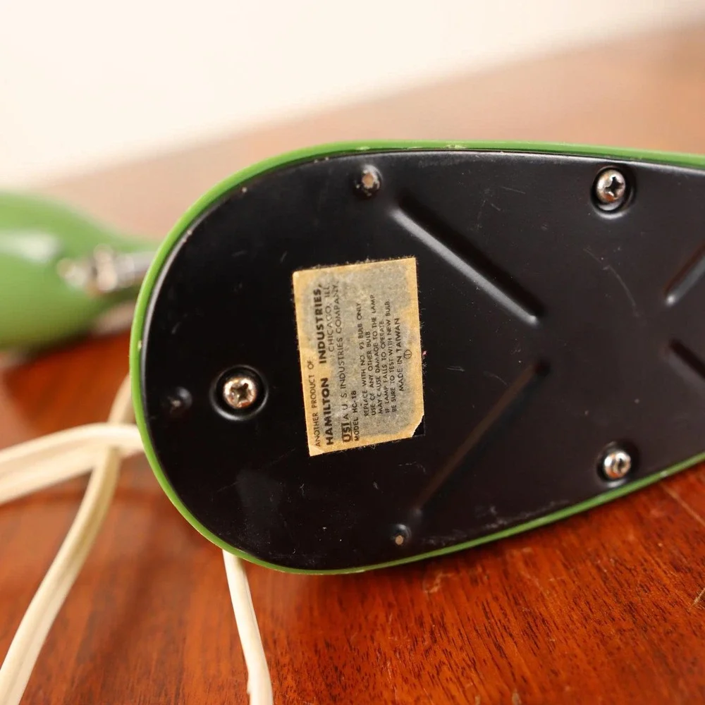 Mid-Century Avocado Green Articulating Library‎ Desk Lamp